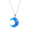 Picture of Necklace Blue Half Moon Cloud 50cm(19 5/8") long, 1 Piece