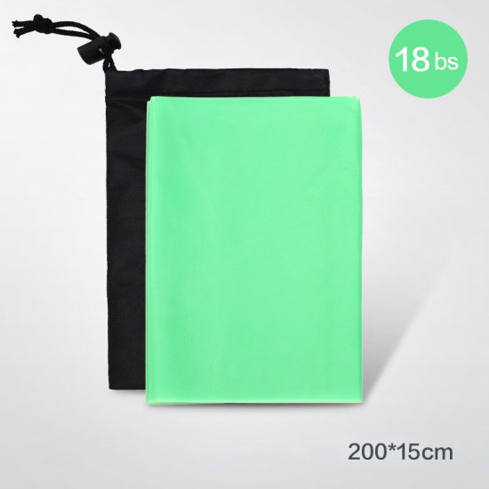 Picture of TPE Yoga Resistance Loop Elastic Stretch Band Green 200cm x 15cm, 1 Piece