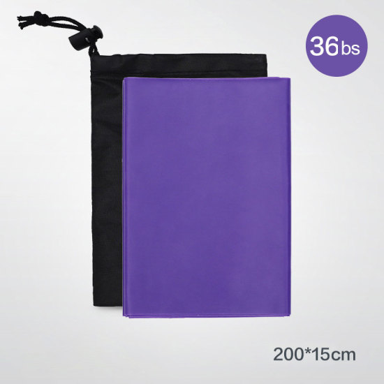 Изображение TPE Эластичный эластичный эластичный контур для йоги Фиолетовый 200cm x 15см, 1 ШТ