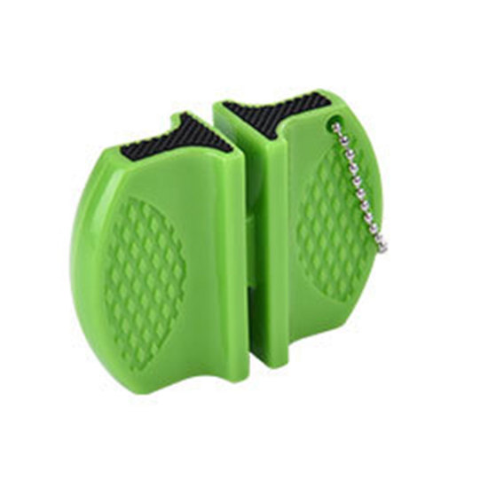 Изображение ABS Green Mini Multifunctional Double Household Quick Knife Sharpener Portable Outdoor 1 Piece