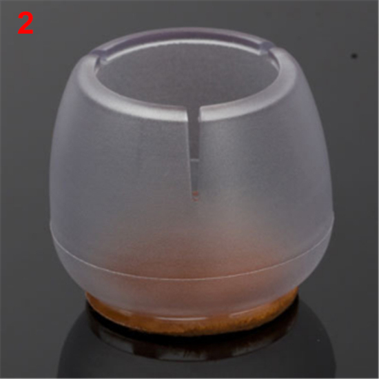 Picture of Translucent - 2# PVC Non-Slip Wear-Resistan Mute Round Bottom Round Mouth Furniture Table Chair Leg Floor Feet Cap Cover Protector, 10 PCs