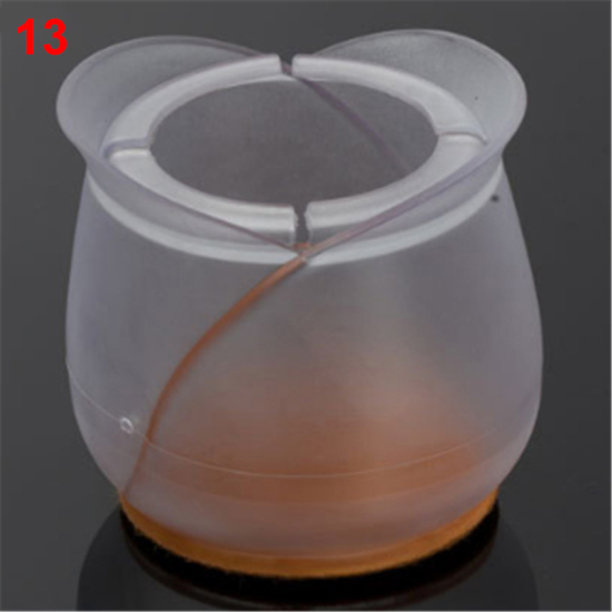 Picture of Translucent - Transparent PVC Round Furniture Table Chair Leg Floor Feet Cap Cover Protector