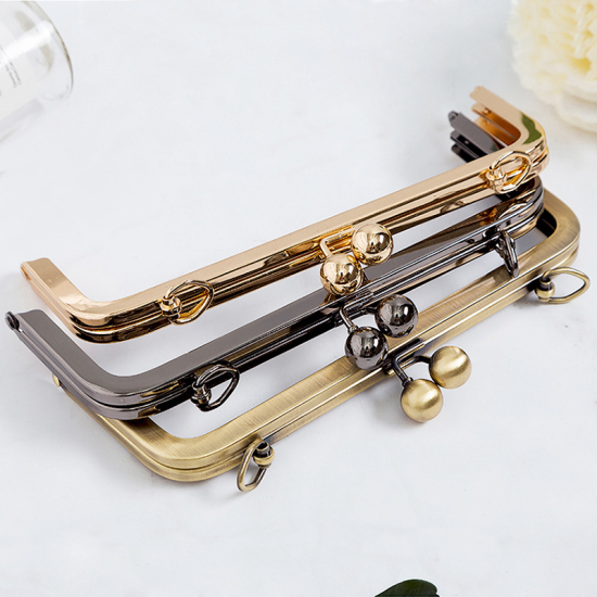 Picture of Zinc Based Alloy Kiss Clasp Purse Frame Handles Ball Antique Bronze 20.5cm, 1 Piece