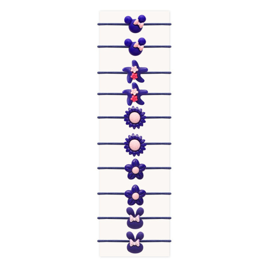 Picture of Elastic Band Hair Ties Band Purple Daisy Flower Pentagram Star 3.3cm Dia., ( 10PCs/Set) 1 Set