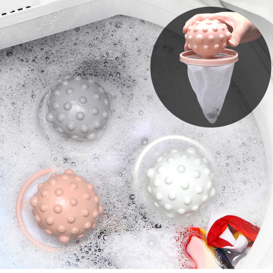Picture of Gray - Filter Bag Washer Style Mesh Filtering Hair Removal Floating Laundry Clean Dryer Balls Laundry Detergent Lint Catcher