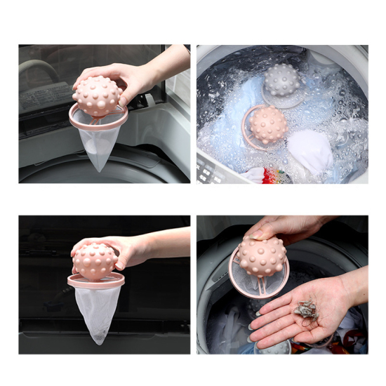 Bild von Orange Pink - Filterbeutel Waschmaschine Mesh Filtering Haarentfernung Schwimmende Wäsche Reinigen Trockner Bälle Waschmittel Flusenfänger