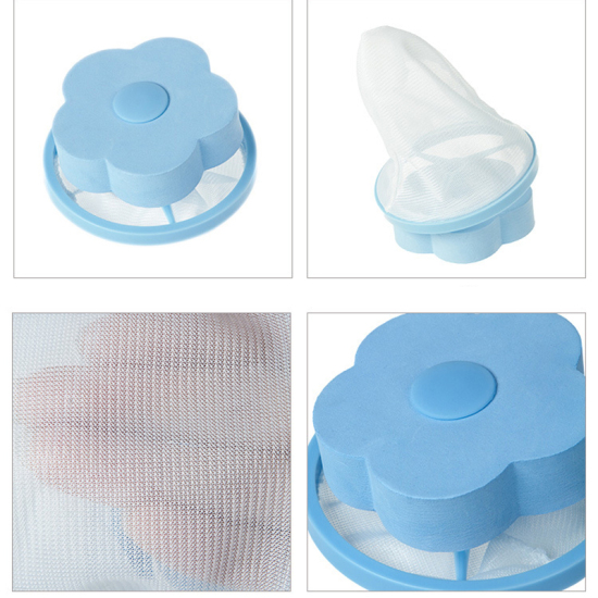 Изображение Blue - Filter Bag Washer Style Mesh Filtering Hair Removal Floating Laundry Clean Dryer Balls Laundry Detergent Lint Catcher