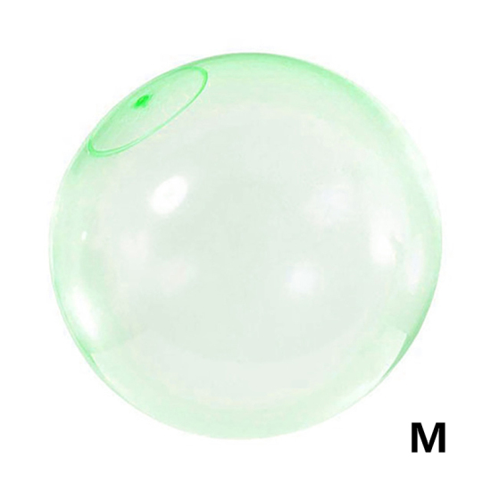 グリーン - M (カラーバッグ包装+ブローパイプ)子供屋外柔らかい空気水で満たされた泡球ブローアップバルーングッズ楽しいパーティーゲームギフト膨脹可能なギフト の画像