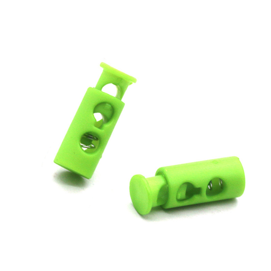 Picture of Light Green - 24mm x 9mm 10pcs Plastic Cord Lock Stopper 2 Holes Toggle Hat Elastic Rope Lock Clips Shoelace Clamp DIY Garment Accessories