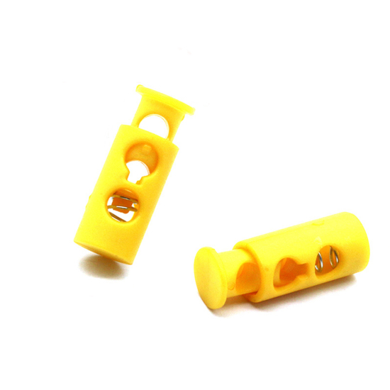 Изображение Pale Yellow - 24mm x 9mm 10pcs Plastic Cord Lock Stopper 2 Holes Toggle Hat Elastic Rope Lock Clips Shoelace Clamp DIY Garment Accessories