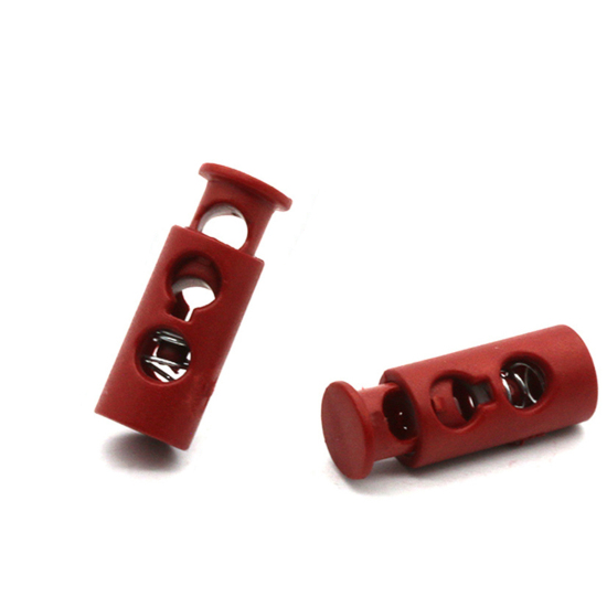 Изображение Purplish Red - 24mm x 9mm 10pcs Plastic Cord Lock Stopper 2 Holes Toggle Hat Elastic Rope Lock Clips Shoelace Clamp DIY Garment Accessories