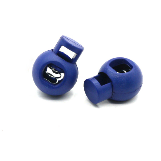 Изображение Royal Blue - 22mm x 17mm 10pcs Colorful Plastic Ball Round Cord Lock Spring Stop Toggle Stopper Clip For Sportswear Clothing Shoes Rope DIY Craft Parts