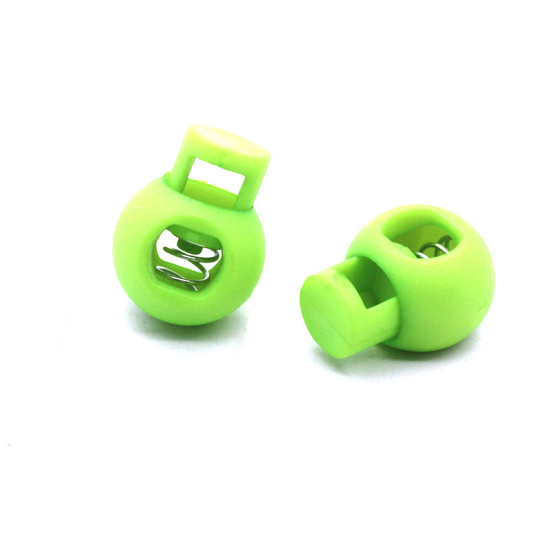 Изображение Light Green - 22mm x 17mm 10pcs Colorful Plastic Ball Round Cord Lock Spring Stop Toggle Stopper Clip For Sportswear Clothing Shoes Rope DIY Craft Parts