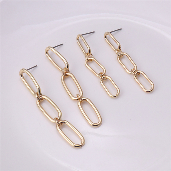 Picture of Earrings Gold Plated Geometric 60mm x 10mm, 1 Pair