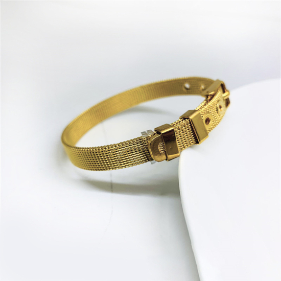 Picture of Stainless Steel Watch Bands For Watch Face Gold Plated 21cm wide, 1 Piece