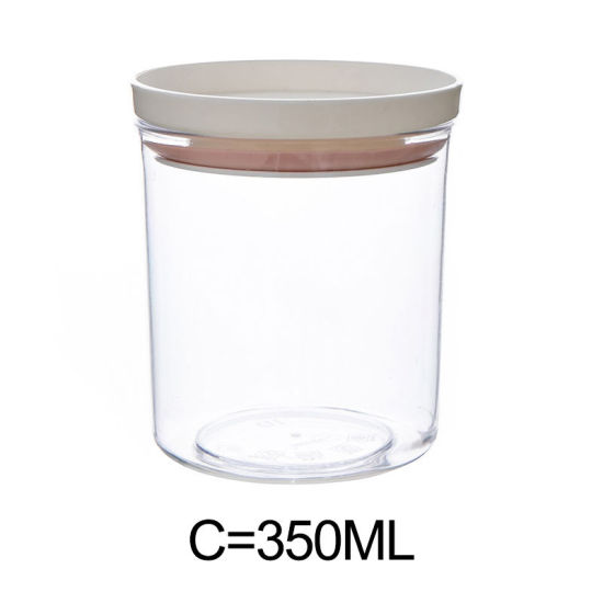 Picture of ( 350ml ) Plastic Sealed Jar Food Storage Bottle Cylinder Transparent 10cm x 8.5cm, 1 Piece