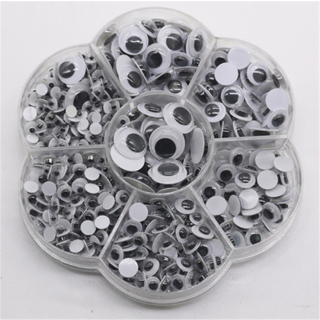 Immagine di White & Black - 700pcs Plastic Toy Doll Making Craft Eyes 12mm Dia - 4mm Dia（No Adhesive）
