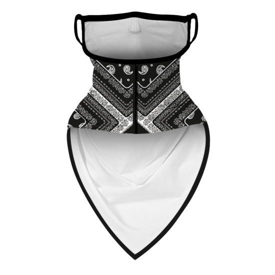 Bild von Weiß & Schwarz - Dreieck Schal Bandana Gesichtsmaske Magic Scarf Headwrap Sturmhaube, Nahtlose Gesichtsbedeckung Halsmanschette für Männer & Frauen Outdoor-Aktivitäten
