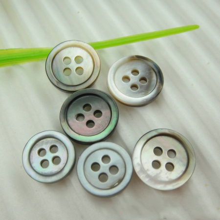 Picture of Natural Shell Sewing Buttons Scrapbooking 4 Holes Round 9mm Dia, 20 PCs