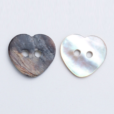 Picture of Natural Shell Sewing Buttons Scrapbooking Two Holes Heart 11.5mm Dia, 20 PCs