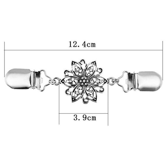 Picture of Antique Silver - Sweater Clips Cardigan Collar Clips Dresses Shawl Clip