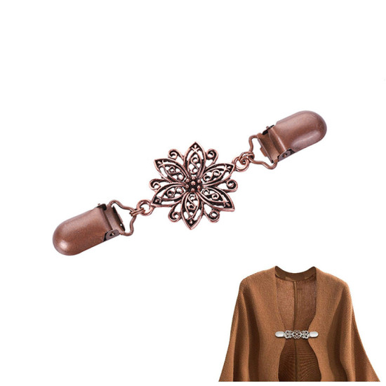 Picture of Antique Copper - Sweater Clips Cardigan Collar Clips Dresses Shawl Clip