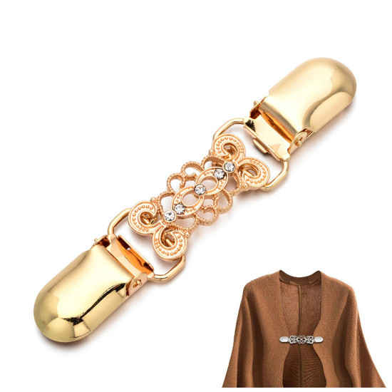 Изображение Gold Plated - Sweater Clips Cardigan Collar Clips Dresses Shawl Clip