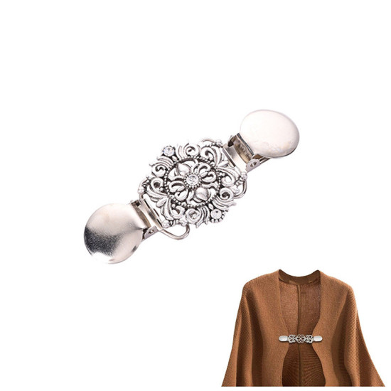 Изображение Silver Tone - Sweater Clips Cardigan Collar Clips Dresses Shawl Clip