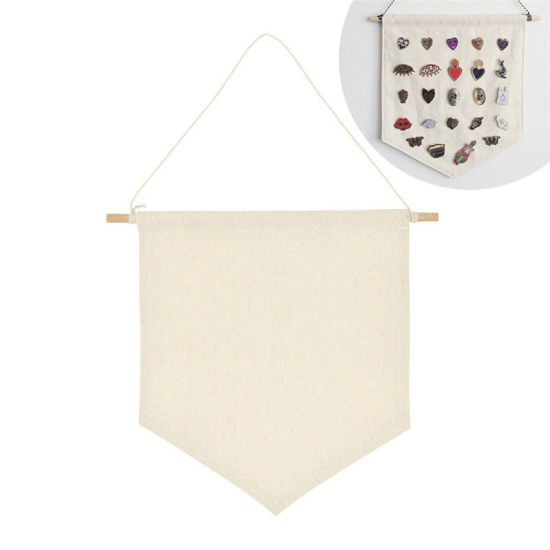 Imagen de Beige - Enamel Pin Wall Display Banner Display Pins Buttons and Lapels
