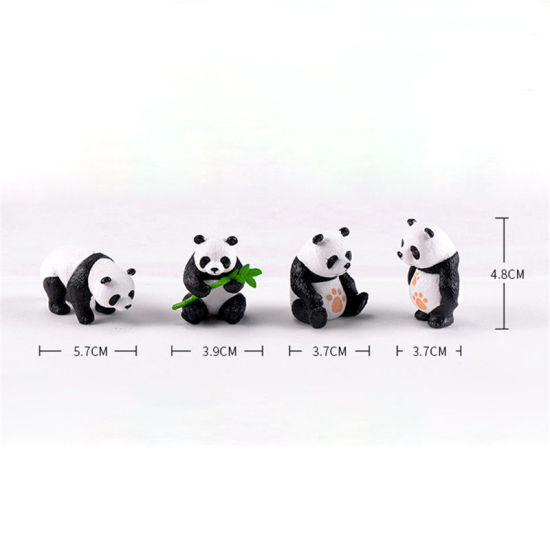 Imagen de White & Black - S Cute Panda Moss Micro Landscape Terrarium Figurine Decoration Resin Funny Panda Babies Ornament Fairy Garden Miniature（4 Pcs/Set)