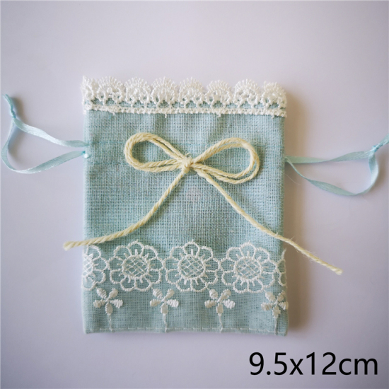 Picture of Light Blue - Fabric Drawstring Bags Rectangle，2 Pcs