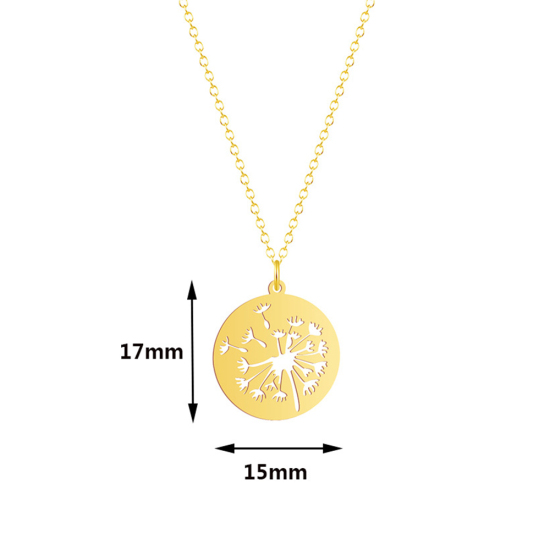 Image de Colliers en Acier Inoxydable Doré Pissenlit 45cm Long, 1 Pièce