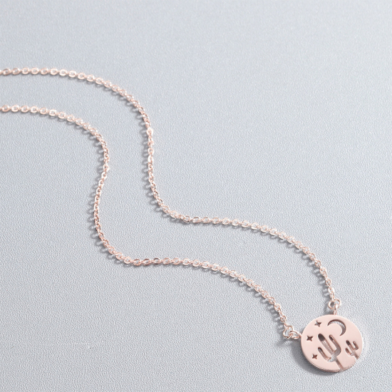Imagen de Acero Inoxidable Collares Oro Rosa Ronda Cactus 45cm longitud, 1 Unidad