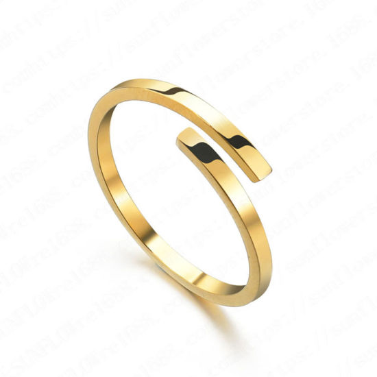 Picture of Stainless Steel Open Adjustable Rings Gold Plated 1 Piece