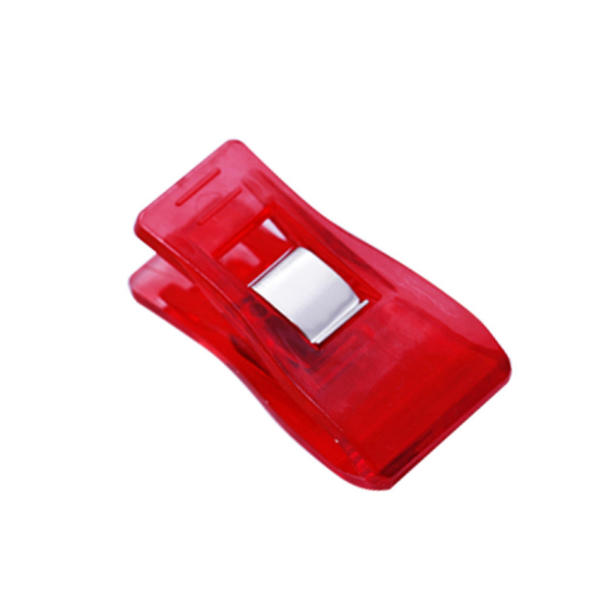 Picture of Red - 20pcs Job Foot Case Multicolor Plastic Clips Fabric Clamps Patchwork Hemming Sewing Tools Sewing Accessories 33mm x 18mm