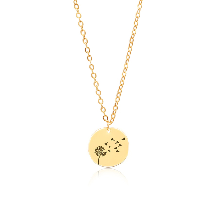 Picture of Flora Collection Necklace Gold Plated Dandelion 44cm(17 3/8") long, 1 Piece