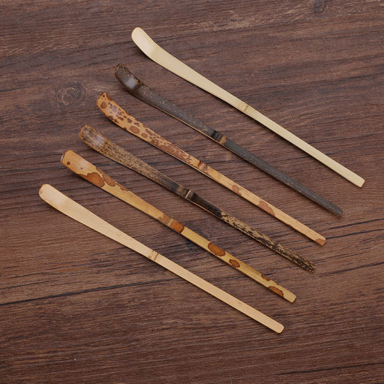 Image de Naturel -  Bâtonnets de matcha feuille de thé Cuillère en bois fait à la main accessoires de cuisine gadget d'épices ustensiles de cuisine
