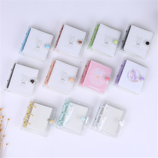 Picture of Transparent PVC 3 Loops Loose Leaf Binder Notebook Cover Rectangle White 10.5cm x 9cm, 1 Copy
