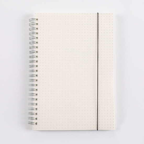 (80枚) 紙 手帳 オフホワイト 長方形 点 21cm x 14.2cm、 1 冊 の画像