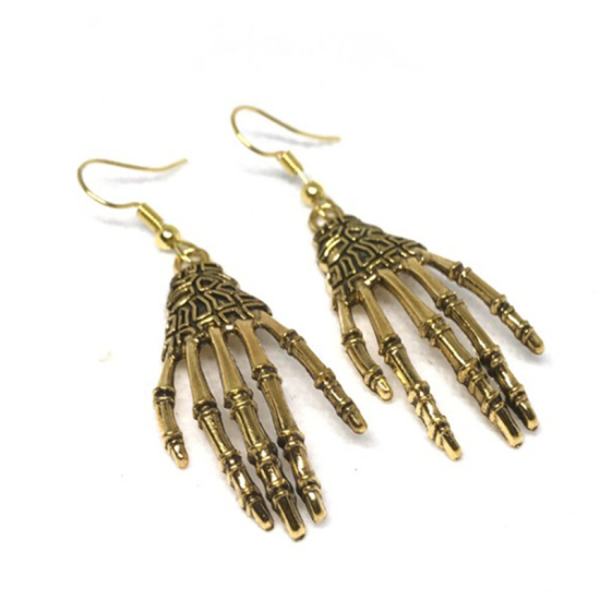 Picture of Halloween Earrings Bronzed Hand 1 Pair