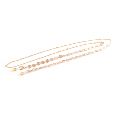 Imagen de Face Mask And Glasses Neck Strap Lariat Lanyard Necklace Gold Plated Round 70cm(27 4/8")  long, 1 Piece