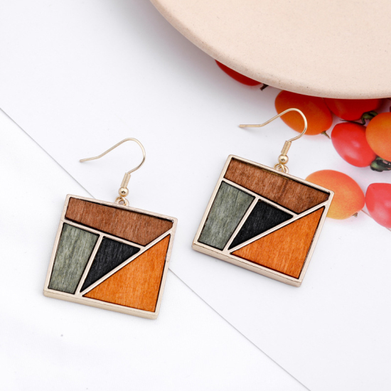 Picture of Earrings Multicolor Square 1 Pair