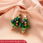 Imagen de Earrings Gold Plated Multicolor Christmas Tree 1 Pair