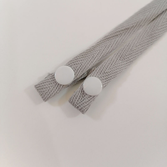 Bild von Modisch Baumwolle Gesichtsmaske und Brille Halsriemen Lariat Lanyard Halskette Grau Verstellbar 63cm lang, 1 Strang