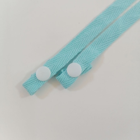 Picture of Cotton Face Mask Neck Strap Lariat Lanyard Necklace Lake Blue Adjustable 63cm long, 1 Piece