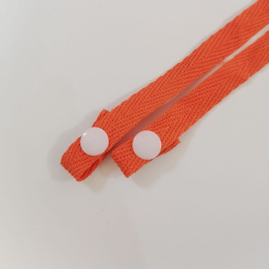 Image de Chaînes Lanière de Cou Collier Sangle pour Masque et Lunettes en Coton Orange Réglable 63cm long, 1 Pièce