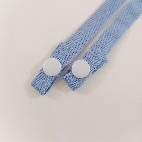 Picture of Cotton Face Mask Neck Strap Lariat Lanyard Necklace Light Blue Adjustable 63cm long, 1 Piece