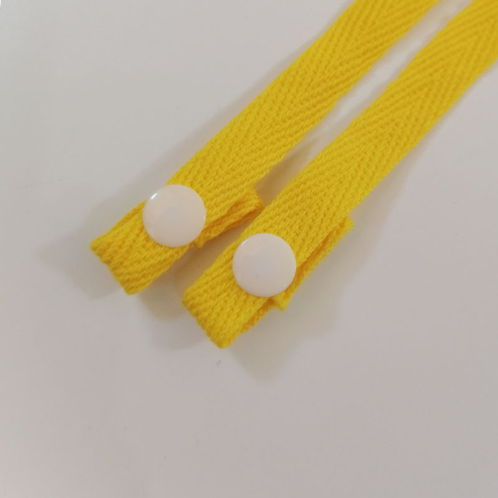 Bild von Modisch Baumwolle Gesichtsmaske und Brille Halsriemen Lariat Lanyard Halskette Gelb Verstellbar 63cm lang, 1 Strang