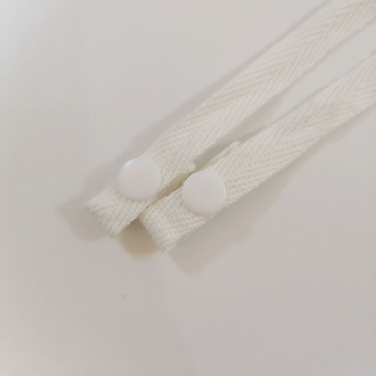 Bild von Modisch Baumwolle Gesichtsmaske und Brille Halsriemen Lariat Lanyard Halskette Weiß Verstellbar 63cm lang, 1 Strang