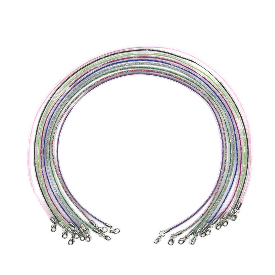 Bild von Glass Face Mask And Glasses Neck Strap Lariat Lanyard Necklace Purple 52cm(20 4/8") long, 1 Piece